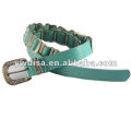 Lady's Rhinestones Genuine Leather Belt Blue